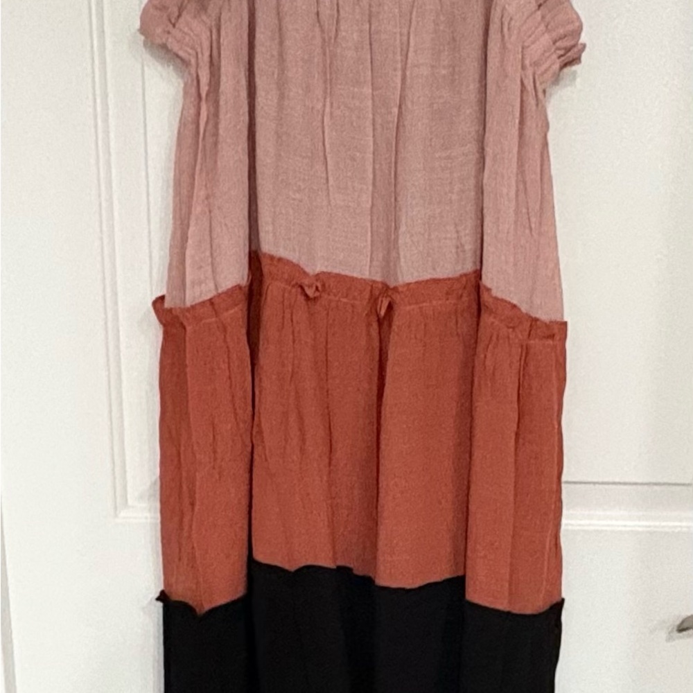 Blu Pepper Red and Black Tiered Maxi Dress - Picture 4 of 4